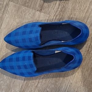 Rothys Pointed Blue Patchwork Loafer Flats